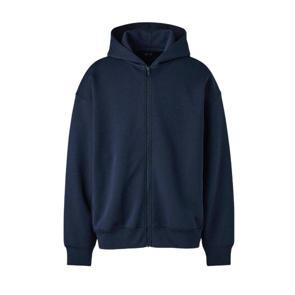 Худи Uniqlo Oversized Full-zip Sweatshirt Unisex, 69 темно-синий