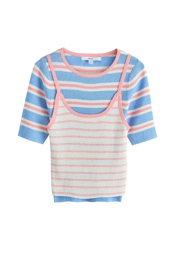 Футболка с полосками Regular fit - t-shirt cami double layer top Next Stripe, синий