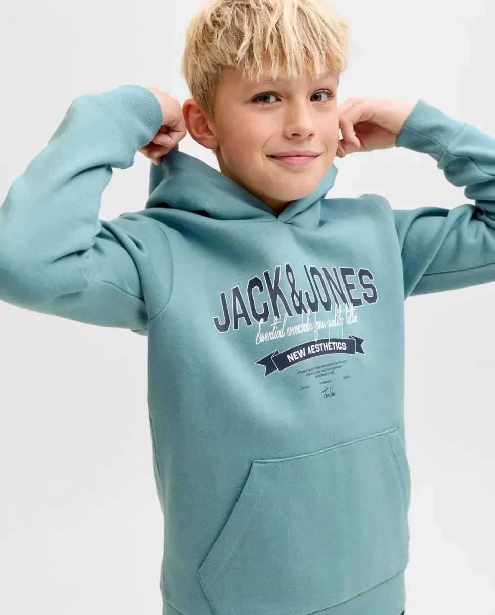 Детская худи для мальчиков с принтом Jack & Jones, Verde Claro — фото 3