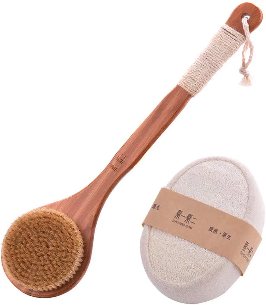 Щетка для тела с длинной ручкой, мягкая, WXJLYZRCXK, 10.5 x 41 см