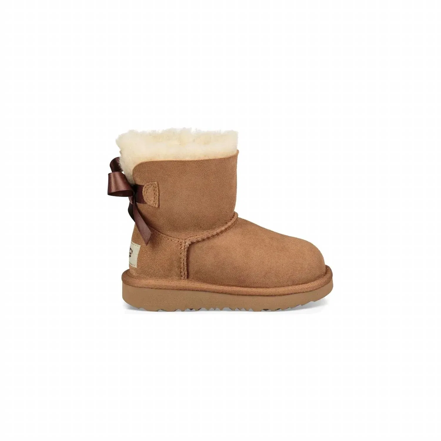 Детские зимние ботинки Mini Bailey Bow II на шерстяной подкладке UGG, Chestnut