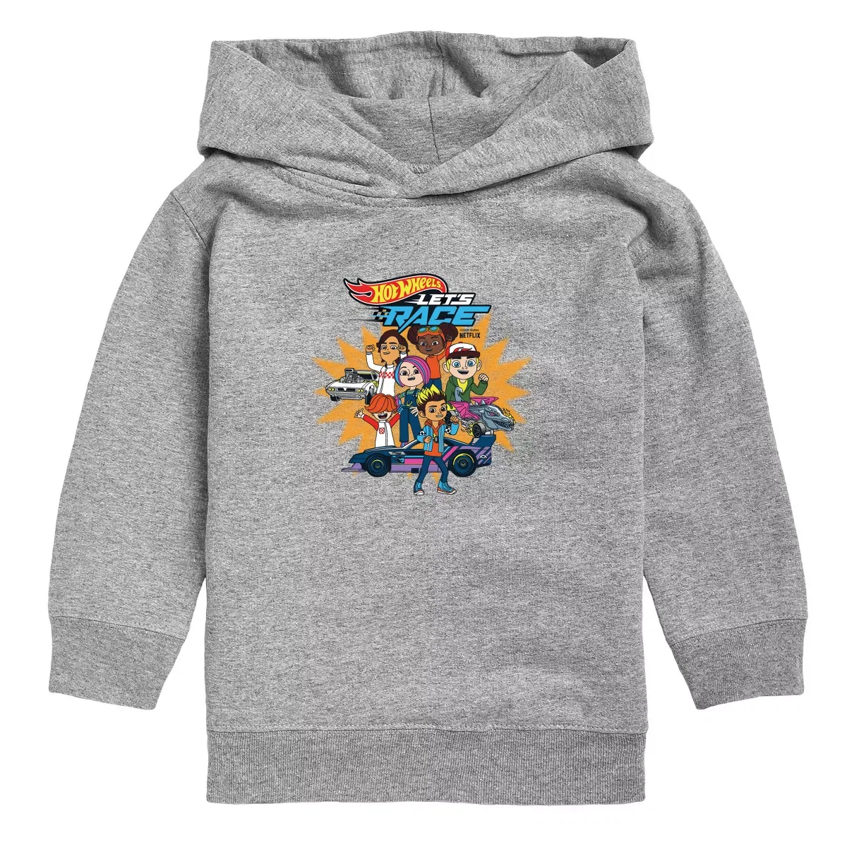 Детское худи на молнии с принтом Hot Wheels Let's Race Character Collage Hot Wheels, Athletic Heather
