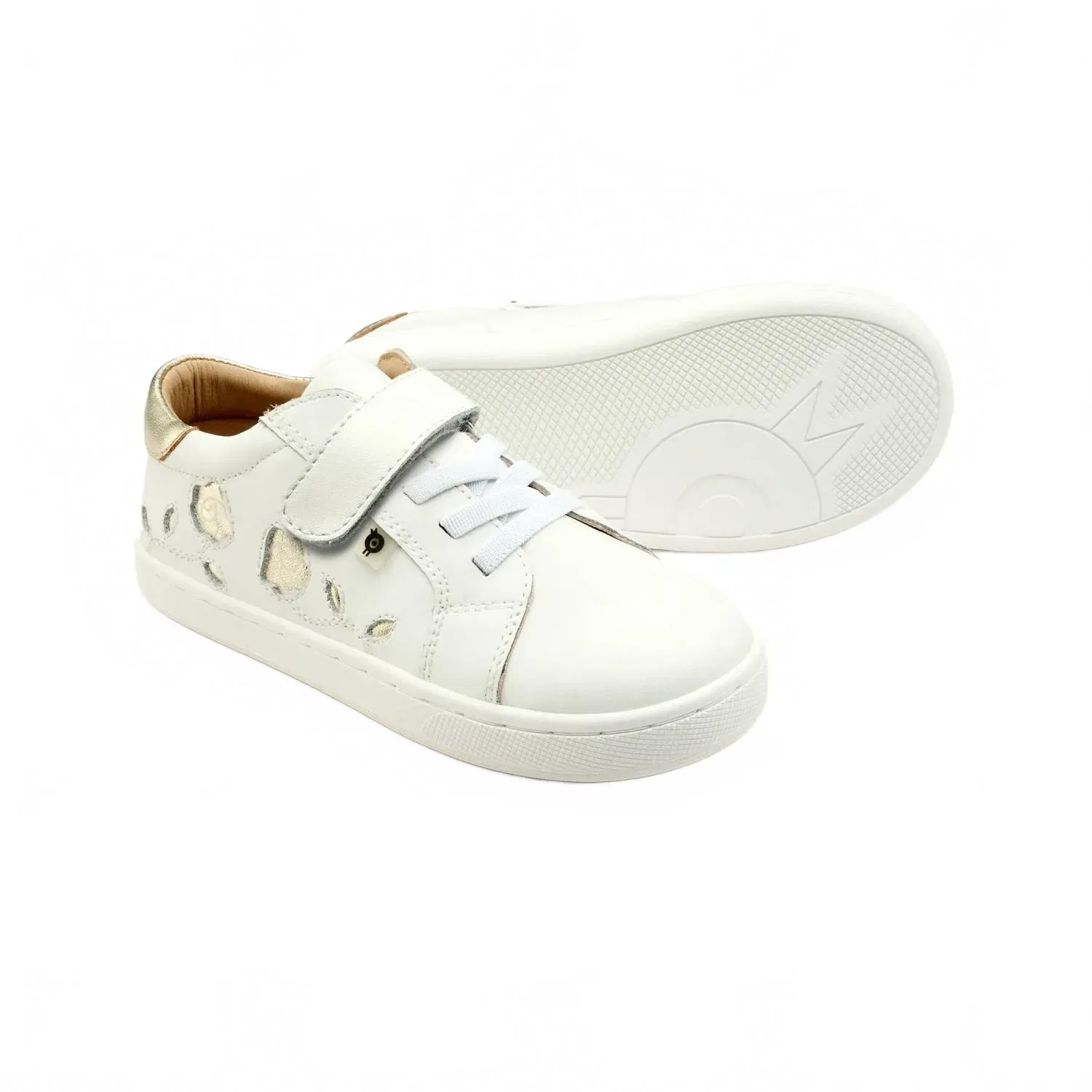 Детские кроссовки на липучках Poise Flowers VL Old Soles, Snow/Gold — фото 3