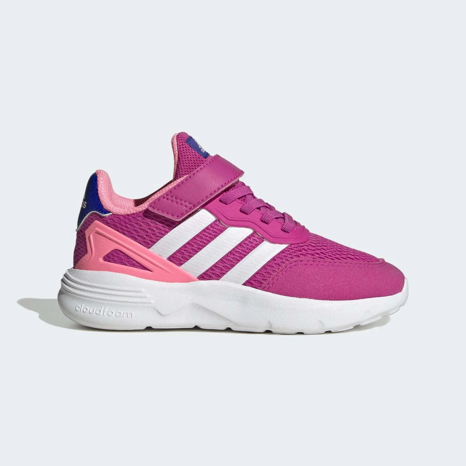 Детские кроссовки с эластичными шнурками Nebzed Elastic Lace Top Strap Adidas, Rosa Weiss — фото 2