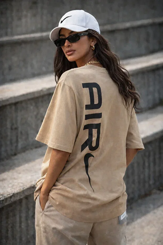 Женская футболка с принтом Nike, Beige