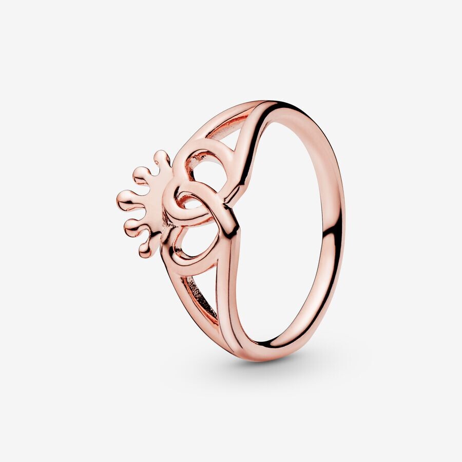

Кольцо Pandora Moments Crown & Interwined Hearts, розовое золото
