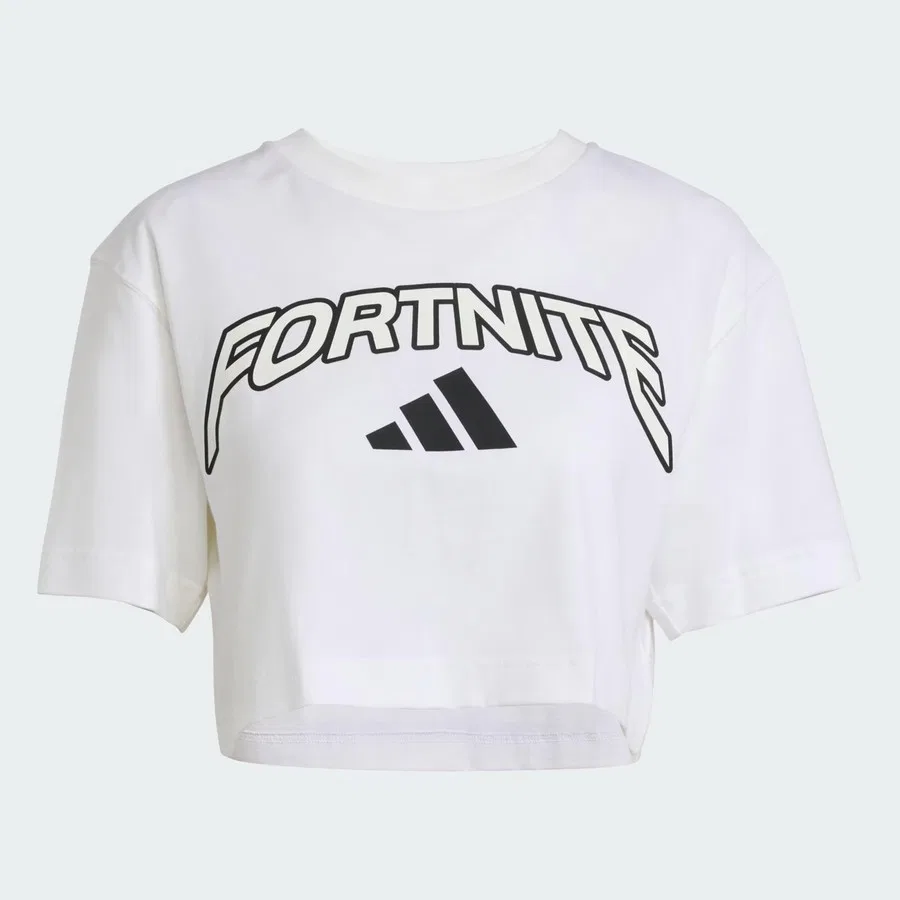 Футболка женская с принтом x Fortnite Crop adidas, Белый — фото 4