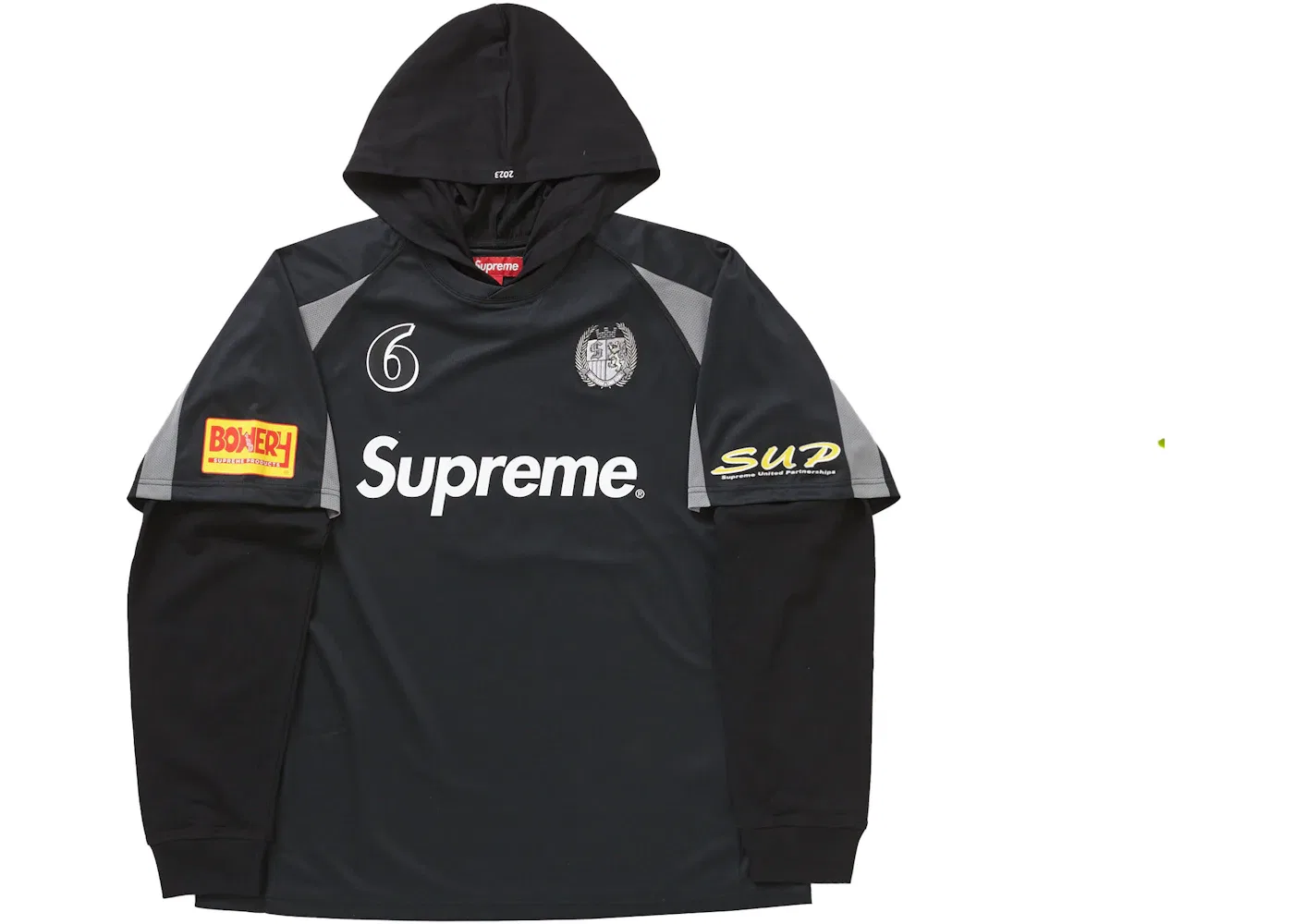 Мужская футболка с капюшоном с принтом Jersey Supreme, Black