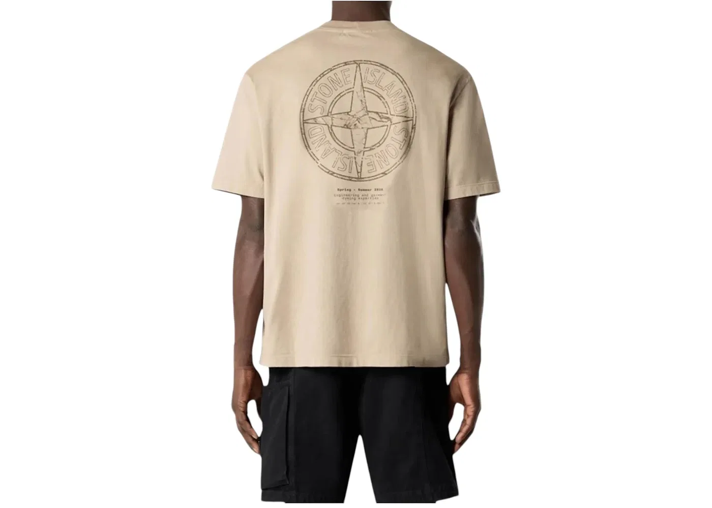 Мужская футболка с принтом Regular-Fit Stone Island, бежевый — фото 2
