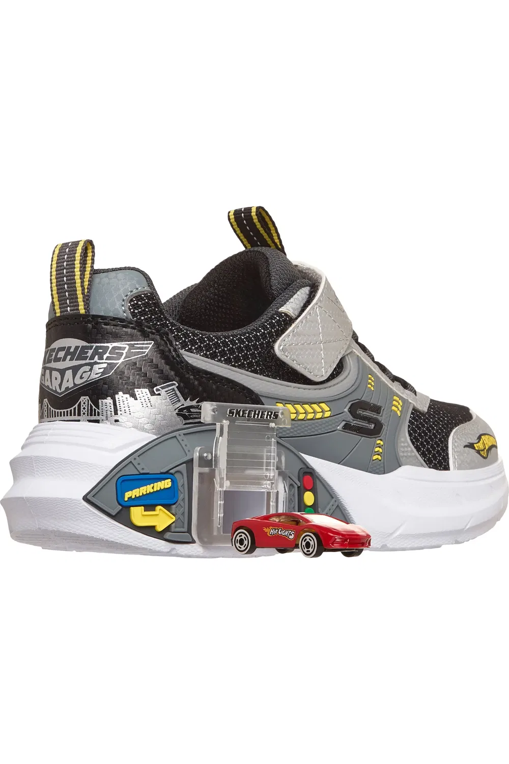 Детские кроссовки спортивные с машинками Garage SKECHERS, Slbk-Silve — фото 2