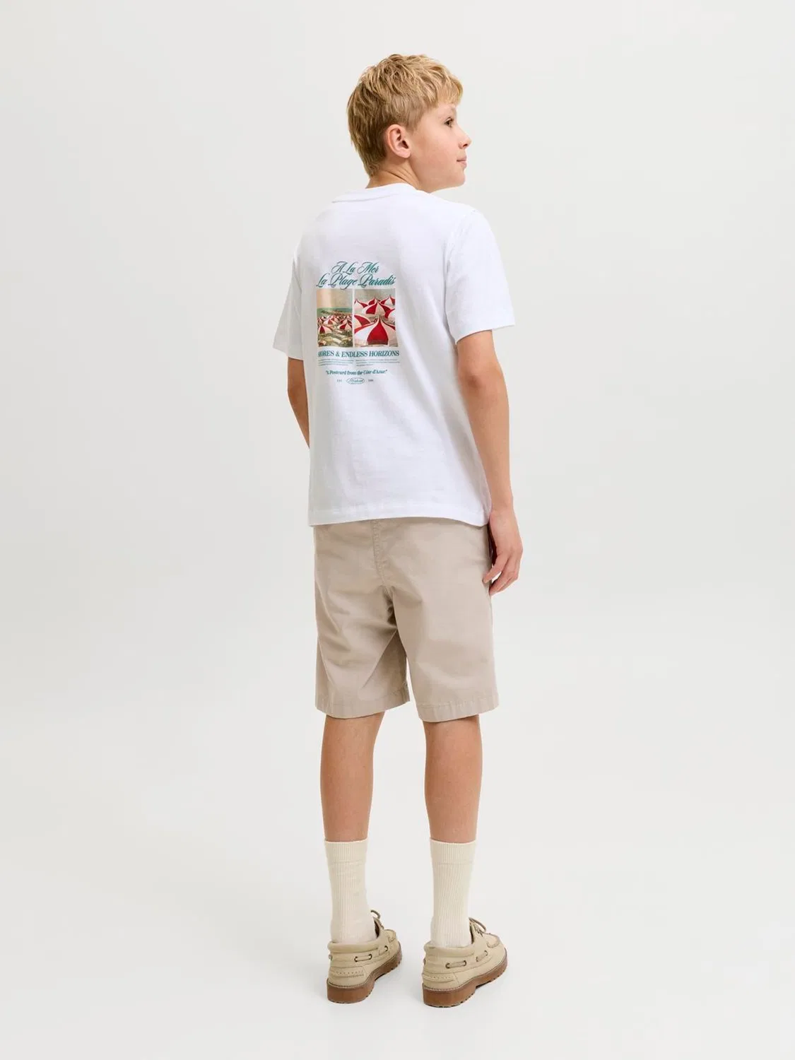 Шорты джоггеры из натурального хлопка JACK & JONES JUNIOR, Natural — фото 2