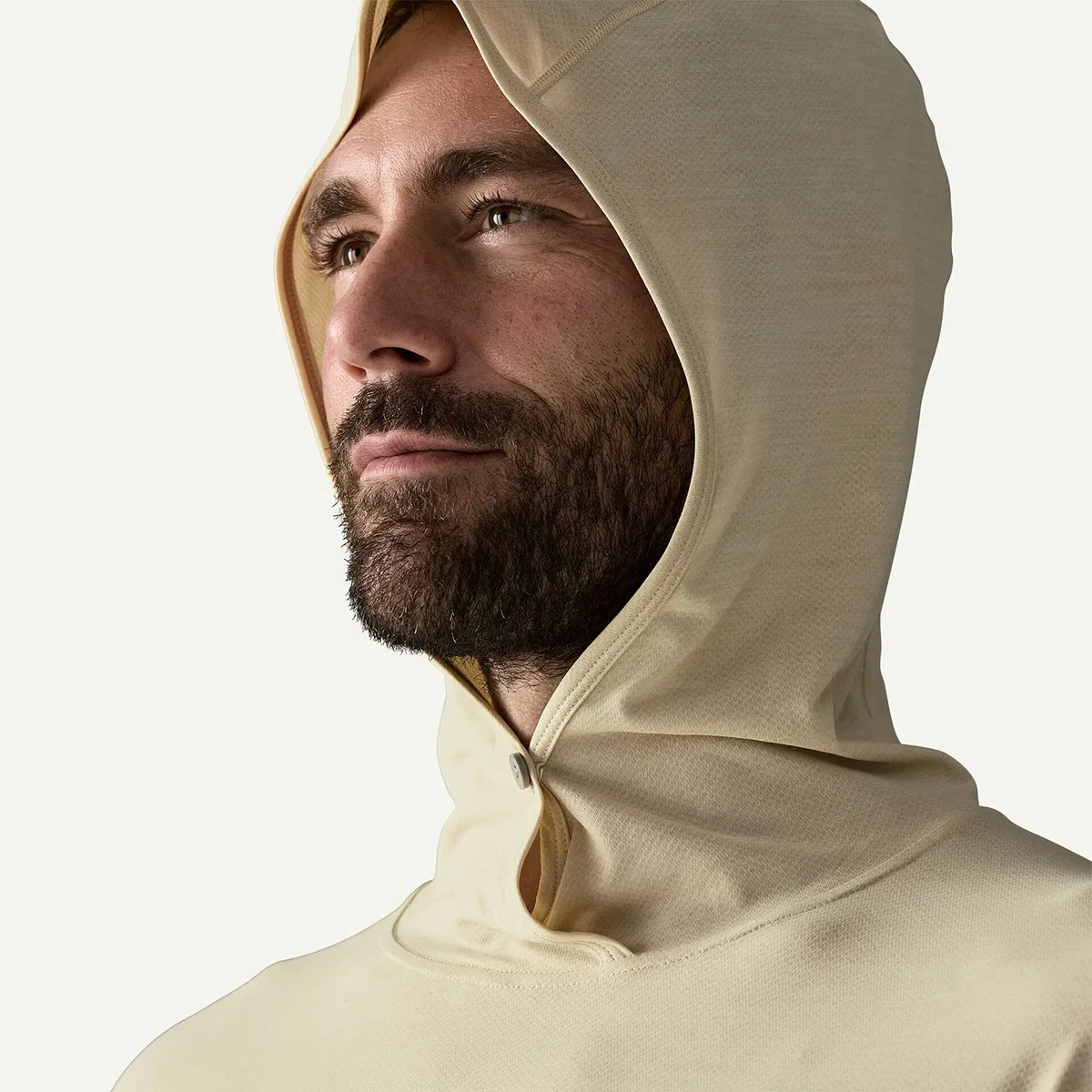 Мужская худи из переработанного полиэстера Capilene Cool Ultra Hoodie Patagonia, Pumice/Dyno White X-Dye — фото 4
