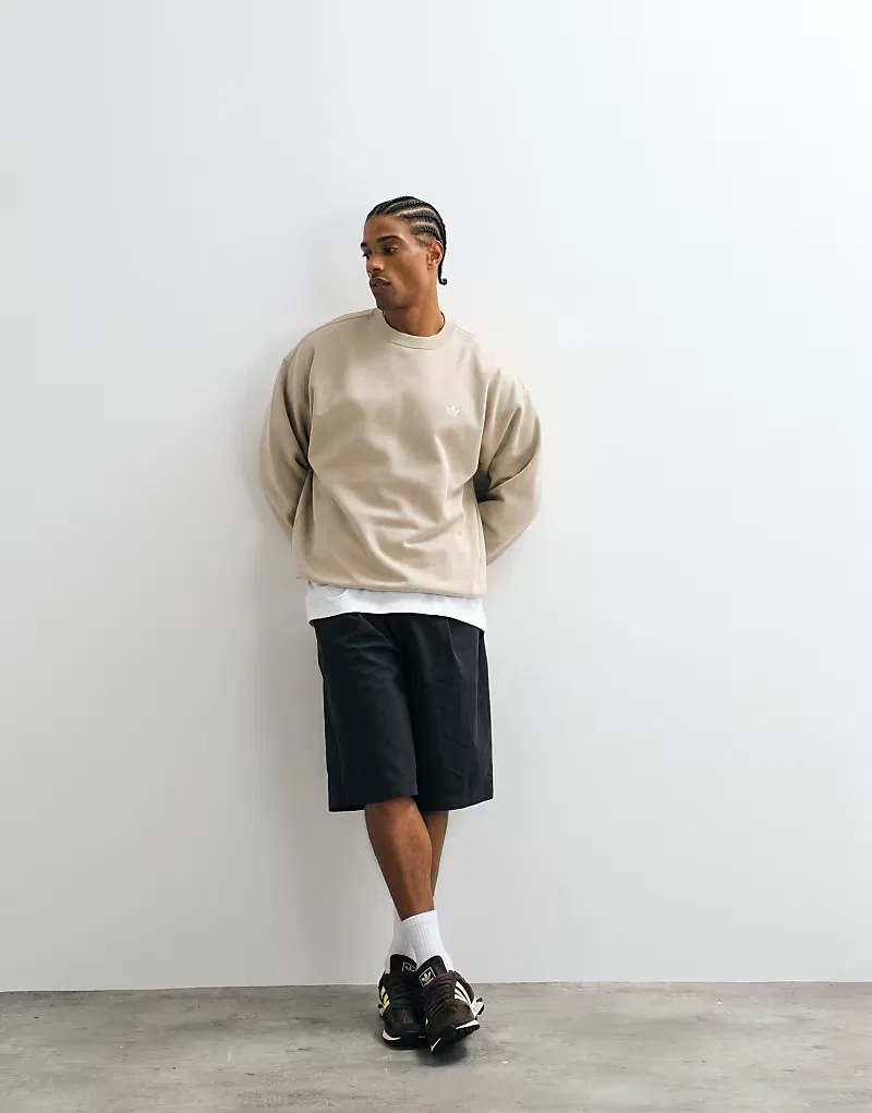 Толстовка Adidas Originals Essential свободного кроя, светло-хаки — фото 4