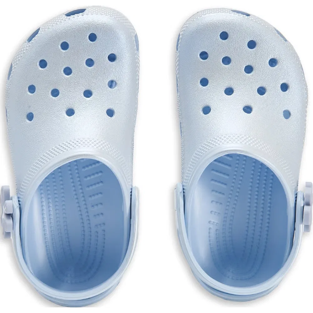 Детские классические сабо с графическим рисунком Crocs, Blue Frost Shine — фото 4