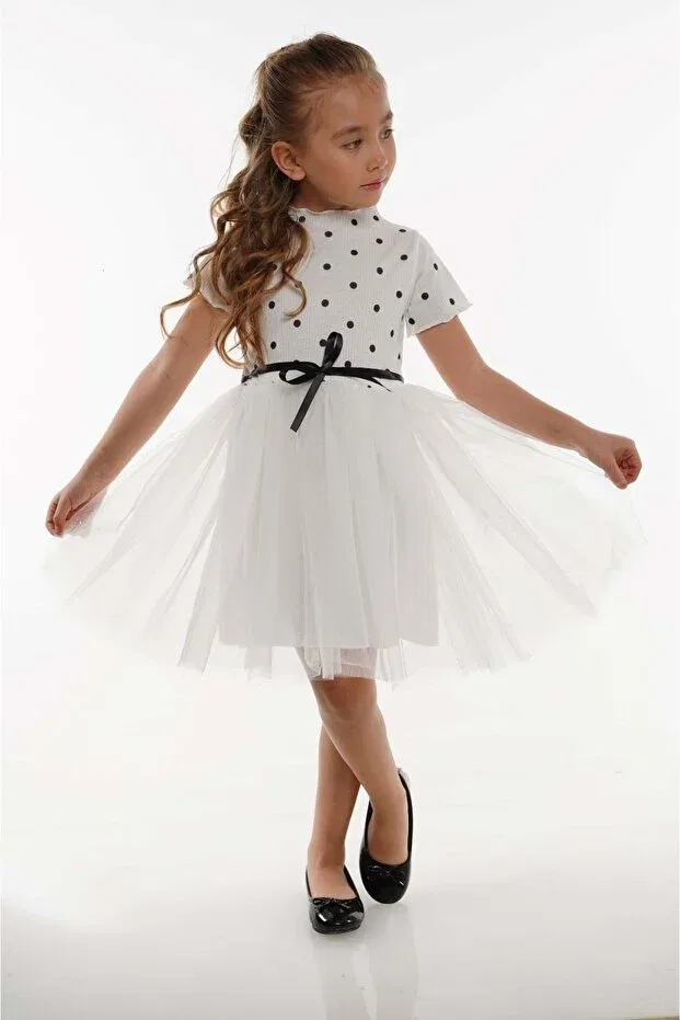 Детское платье для девочек с принтом Mnk Baby&Kids, White