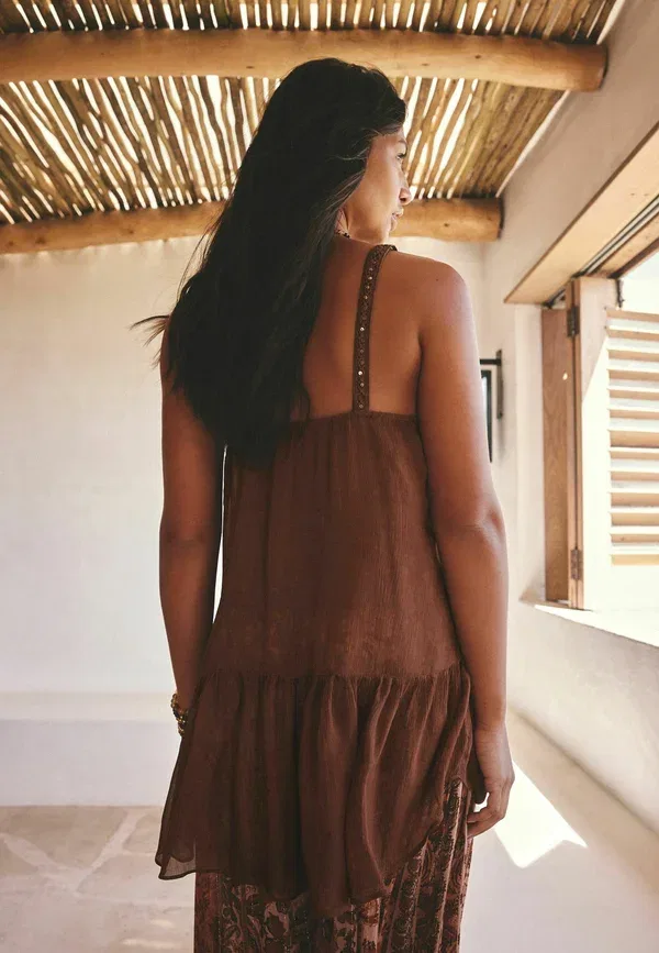 Блуза кружевная Blouse Next rust brown, коричневый — фото 3