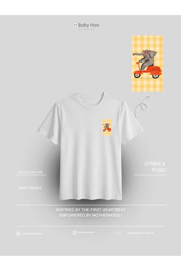 Детская футболка с принтом Basic Baby Han Concept, White