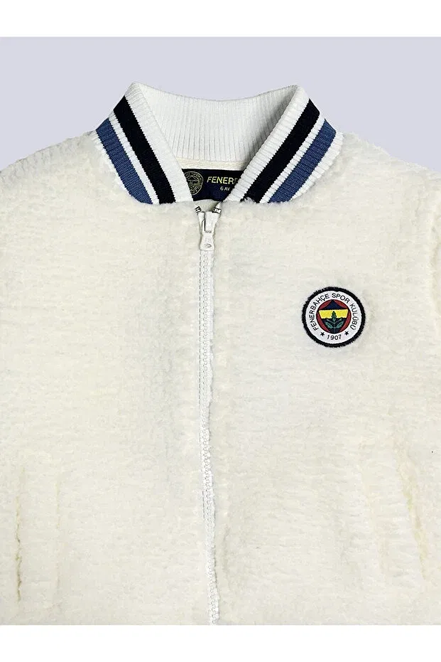 Детские свитшот для девочек с принтом Baby Striped 6 Color Logo Sweat Fenerium, Ecru — фото 3