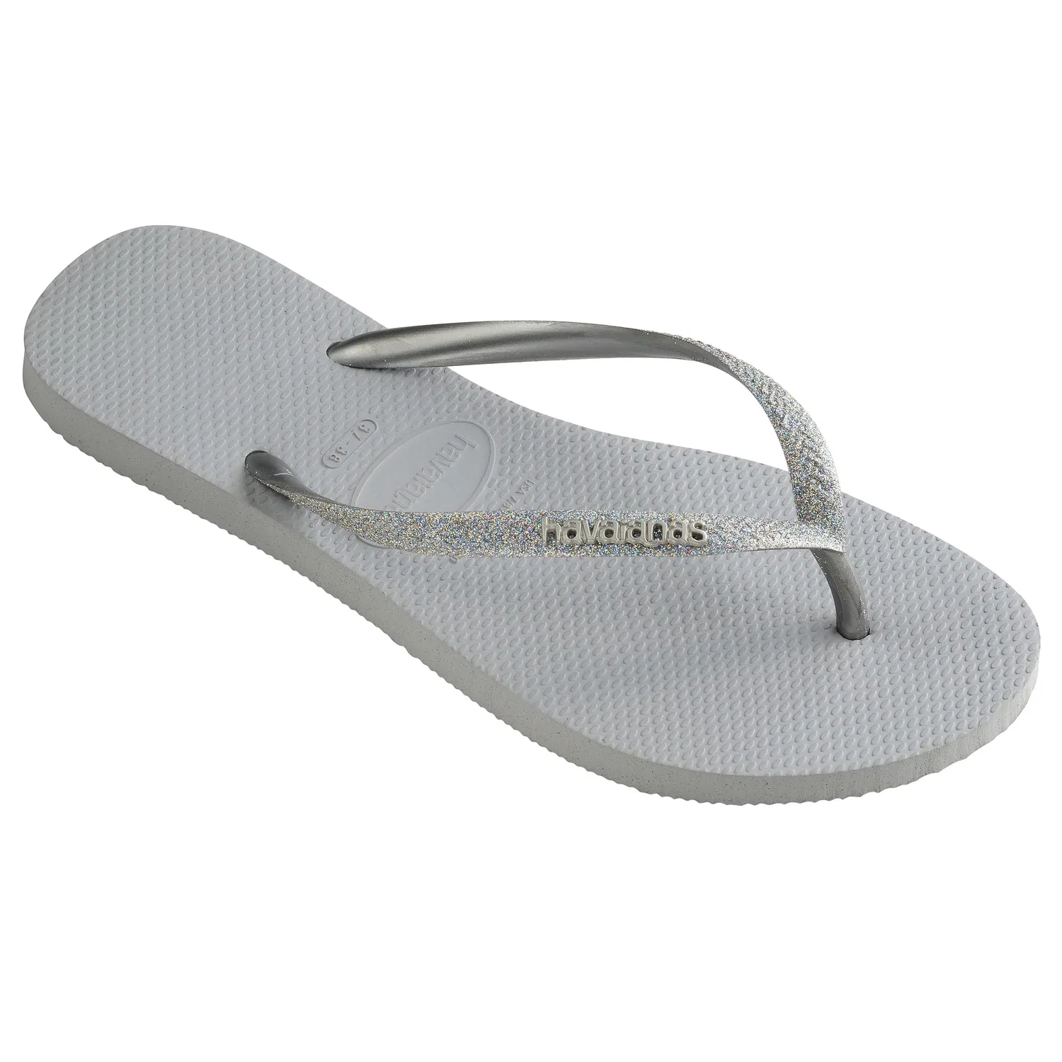 Шлепанцы детские с блеском Slim Glitter ME Havaianas, серый — фото 3