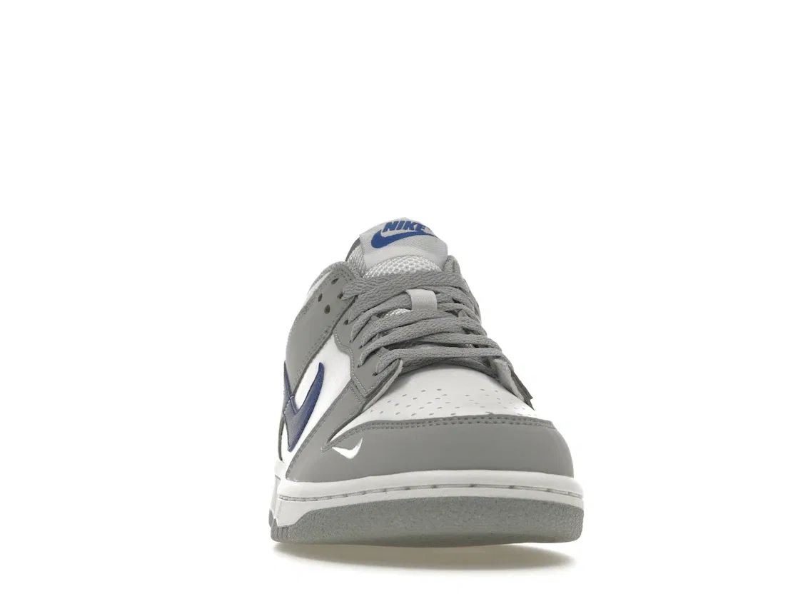 Детские кроссовки для мальчиков и девочек кожаные Nike Dunk Low, Wolf Grey Game Royal White — фото 2