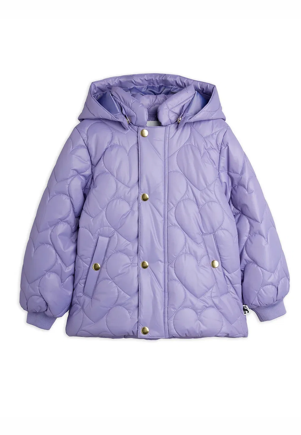 Зимняя куртка унисекс с стеганым рисунком в форме сердца Mini Rodini, Purple