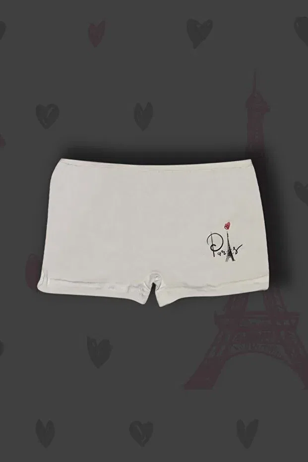 Детский комплект трусов для девочек хлопковый с принтом Gri Mor Tekstil, White/Black/Ecru — фото 4