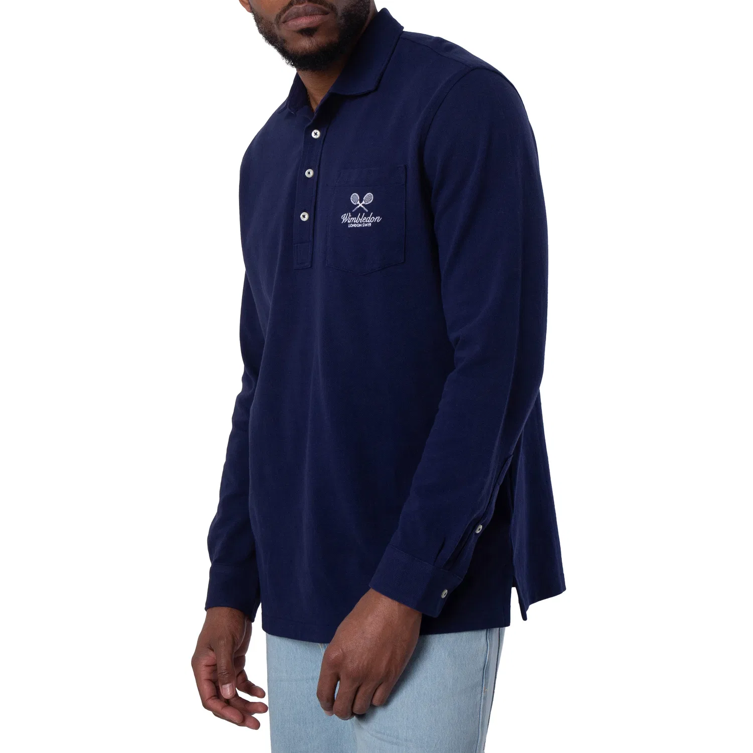 Поло классического кроя из сетчатой ткани Wimbledon Polo Ralph Lauren, Navy — фото 2