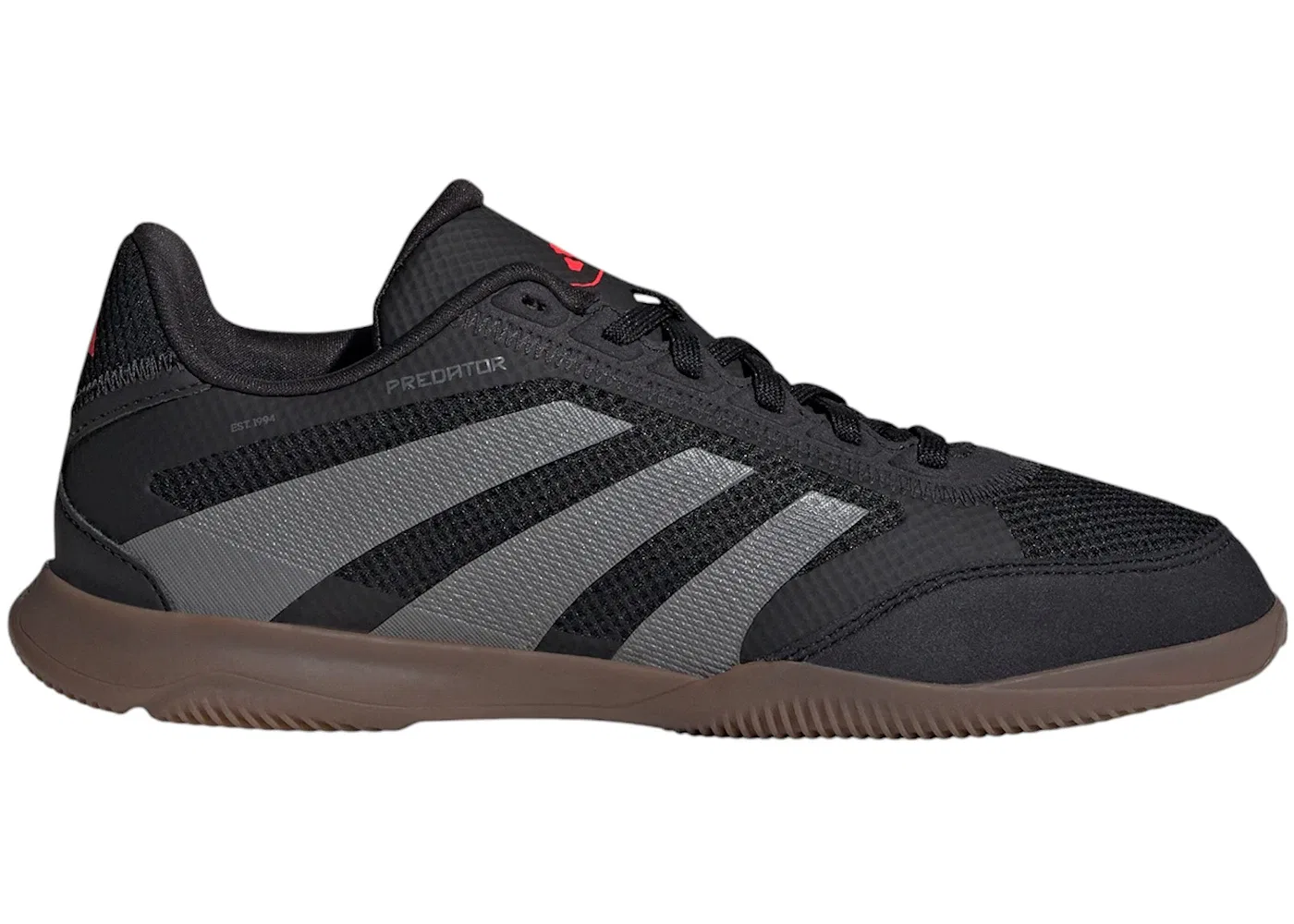 Детские кроссовки для мальчиков с синтетическим верхом Adidas Predator League Indoor, Core Black/Grey Four/Lucid Red