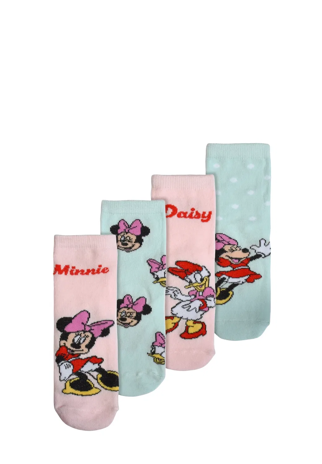 4Er pack minnie mouse daisy duck socken sneaker söckchen - socks Disney, Rosa Grün — фото 3