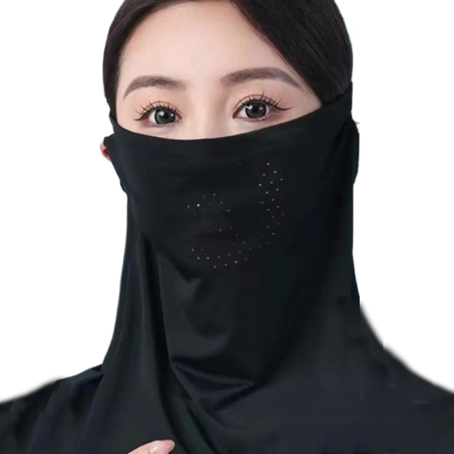 UV-защитная маска для лица, Polyester/Eisseide, 1 шт, Schwarz Generisch