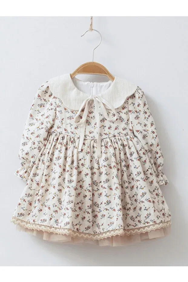 Детское платье для девочек с принтом Natural floral dress Generic Brands, Open Coffee