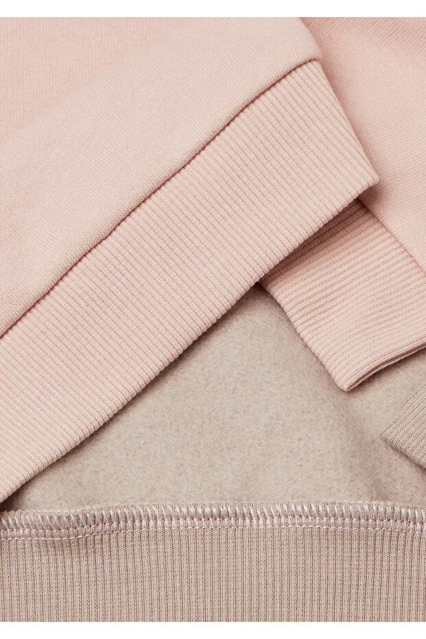 Детское для девочек свитшот с принтом United Colors Of Benetton, Pink-Ecru — фото 3