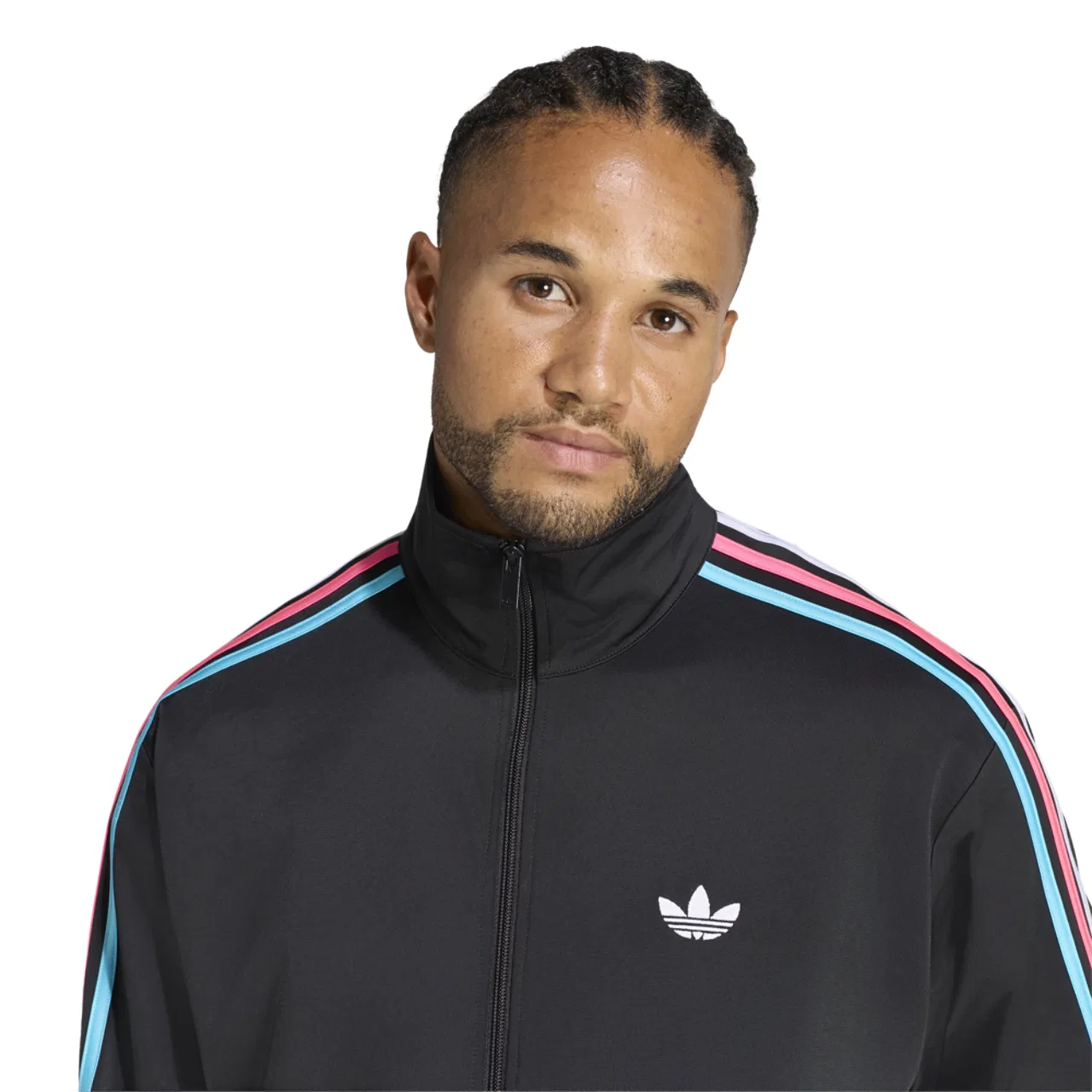 Мужская куртка свободного кроя с молнией Firebird Track Top adidas, Black/Multicolor — фото 3