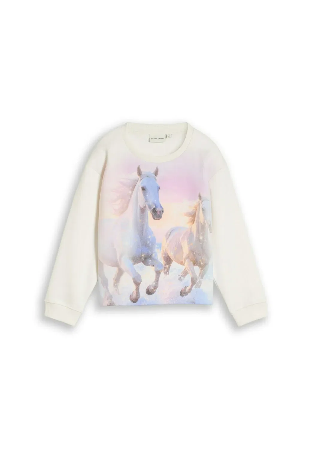Укороченная толстовка Strick & sweatshirts с фотопринтом - толстовка Tom Tailor, Gardenia White
