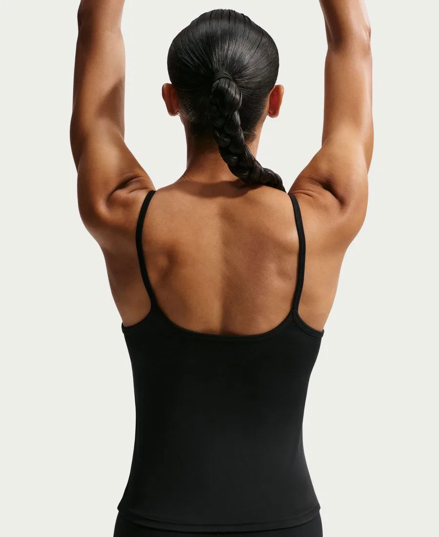 Топ-майка Nike One Fitted Dri-FIT Cami, Black/White — фото 4