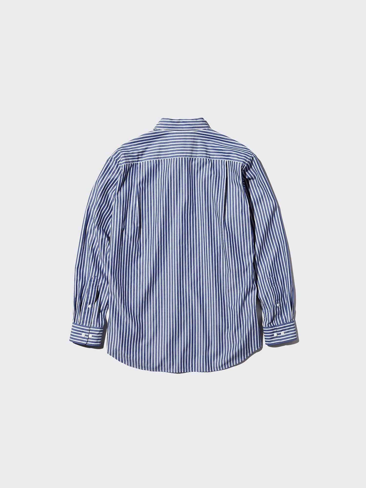 Рубашка Uniqlo Broadcloth Striped Regular Collar Unisex, 68 синий — фото 3