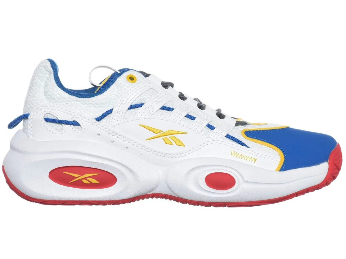 Детские кроссовки для мальчиков на шнуровке Reebok, White Red Blue Yellow — фото 3