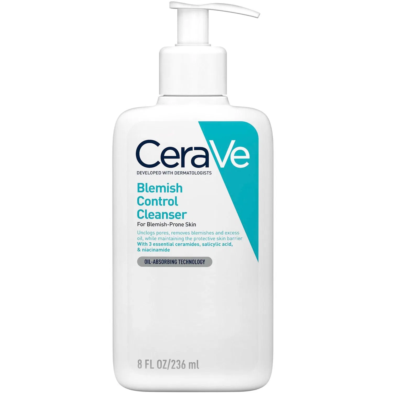 Очищающий гель-пенка для лица с 2% салициловой кислотой CeraVe Blemish Control, 236 мл