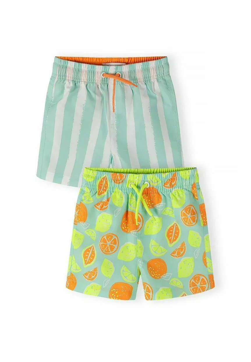 Комплект из 2 плавательных шорт Minoti, Mint/Neon Yellow/White