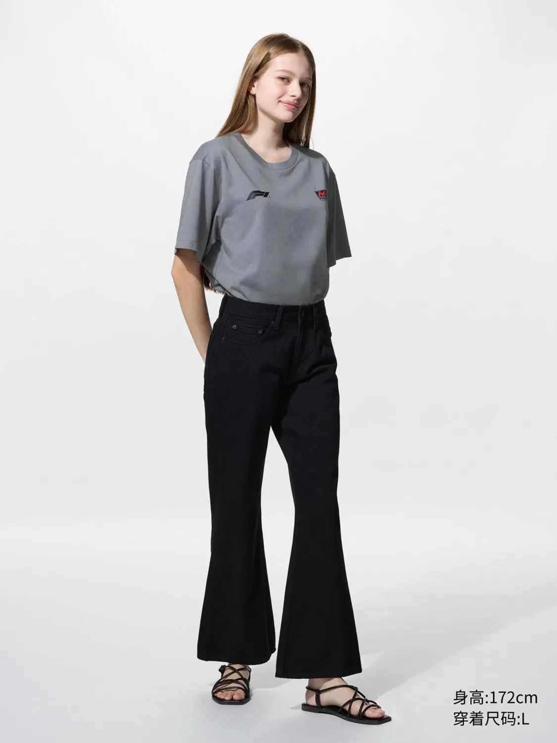 Футболка с принтом Disney x F1 Uniqlo, свинцово-серый — фото 4