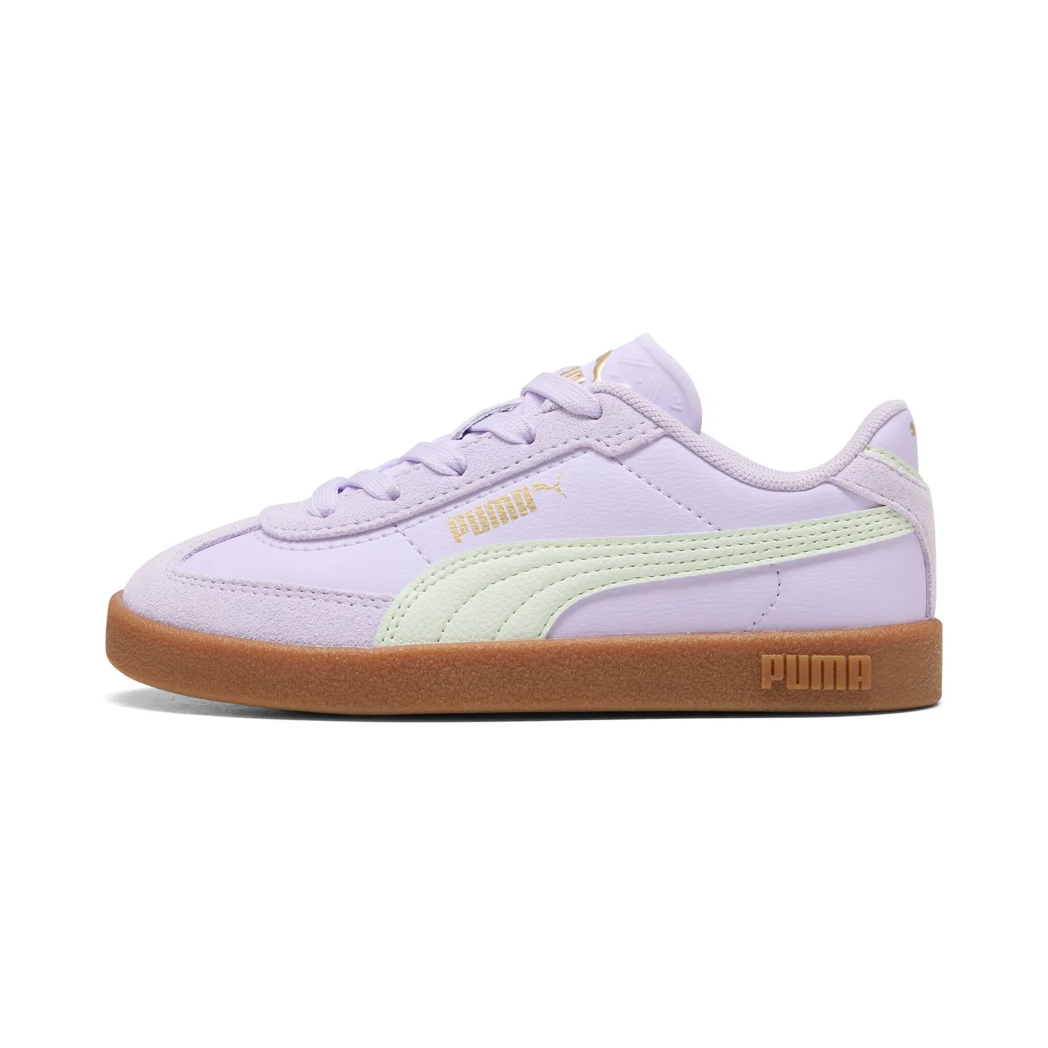Детские кожаные кроссовки с замшевыми вставками PUMA Club II ERA PS, Light Lavender-Sage Glow — фото 2