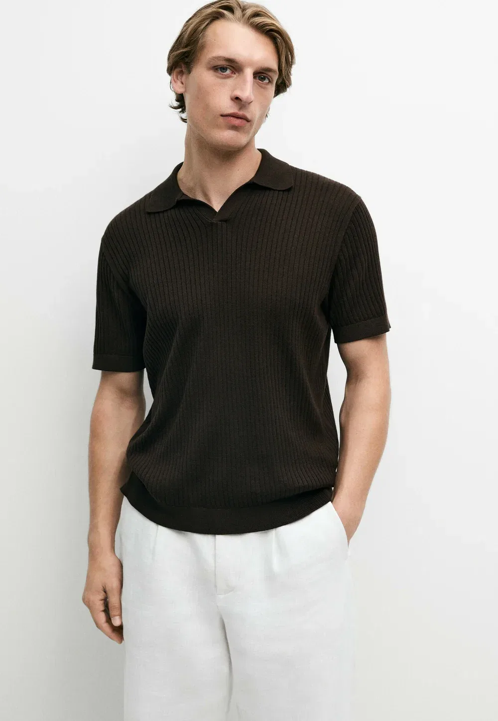 Рубашка поло Massimo Dutti, Dark Brown