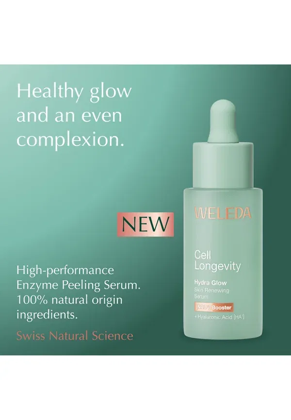 Сыворотка с гиалуроновой кислотой Cell longevity hydra glow skin renew serum Weleda, 30 мл — фото 3