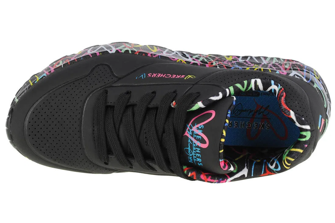 Детские кроссовки для девочек с технологией Air-Cooled Memory Foam Uno Lite Skechers, Schwarz — фото 3