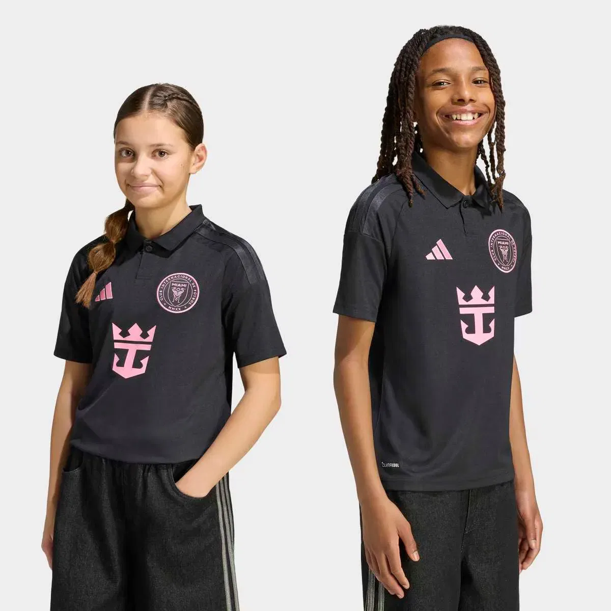Детская футболка с длинным рукавом Inter Miami Messi 10 adidas, Negro / Rosa