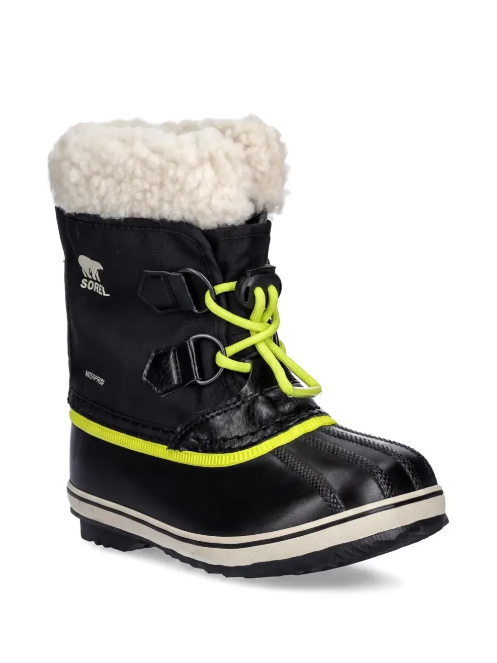 Ботинки с отделкой из овчины Sorel Kids, черный