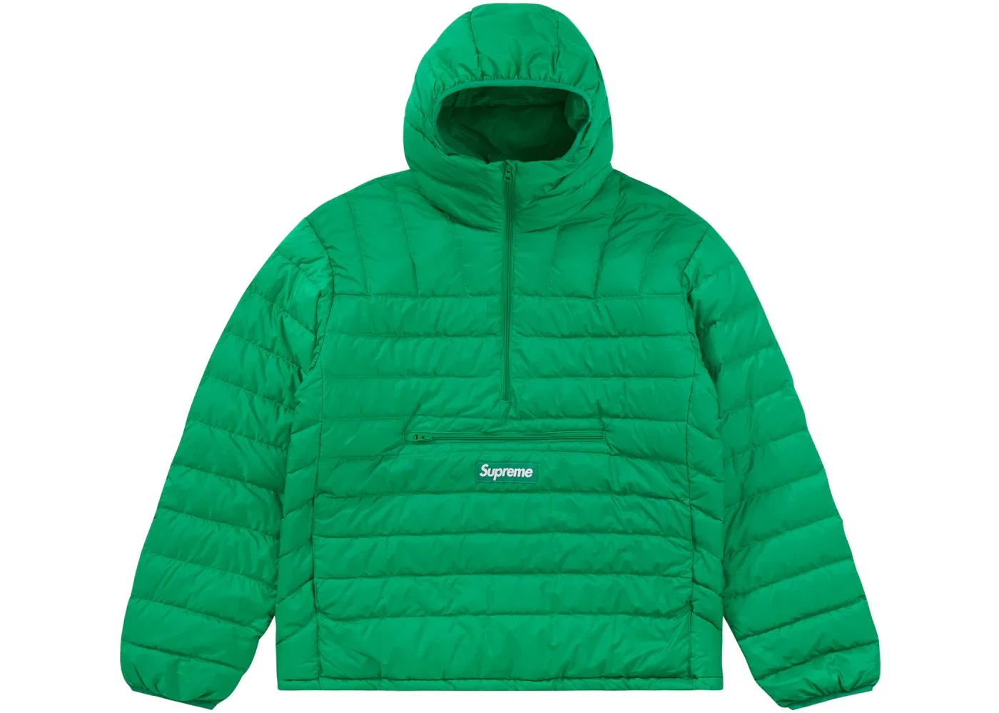 Мужской пуловер с капюшоном на молнии с микронаполнителем Supreme Pullover (FW22), Green