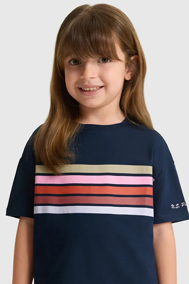 Детская футболка для девочек хлопковая U.S. Polo Assn., Navy Blue — фото 2