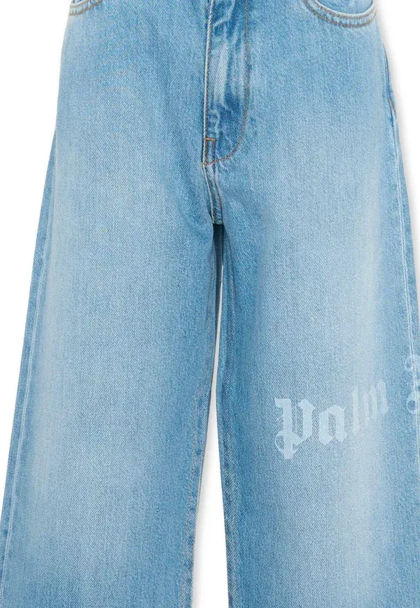 Брюки из денима, Straight Leg Jeans, Palm Angels, Denim, деним — фото 3