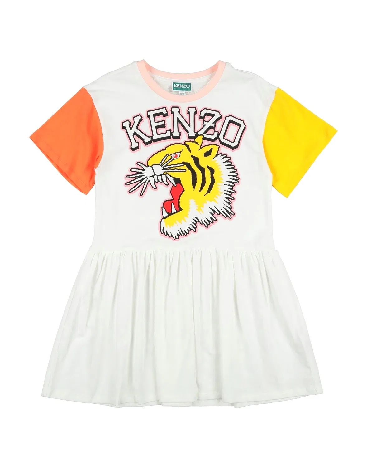 Детское платье для девочек с принтом Kenzo Kids, айвори